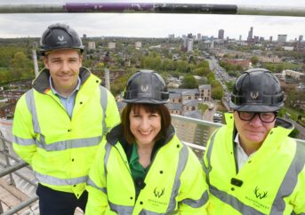 James Dickens of Wavensmere Homes, Chancellor Rachel Reeves and West Mids Mayor Richard Parker lr.jpg