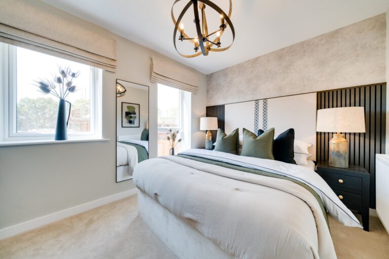 Main bedroom in a Friar Gate show home